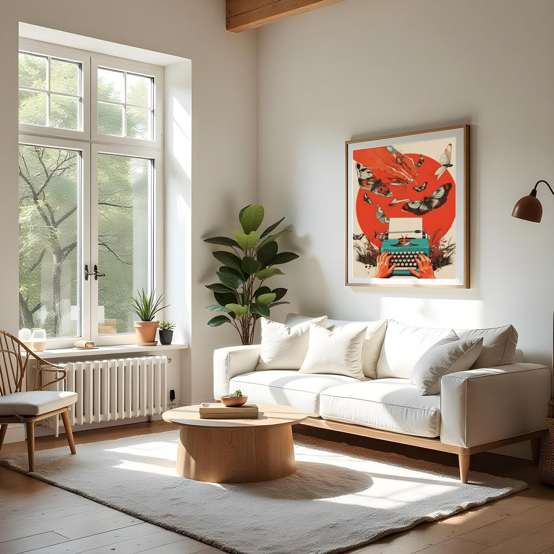 Immerse yourself in the enchanting world where creativity takes flight. This captivating artwork for Living Room