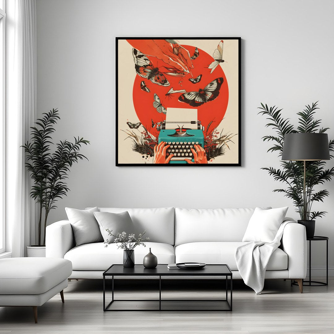 Immerse yourself in the enchanting world where creativity takes flight. This captivating artwork for Sitting Area