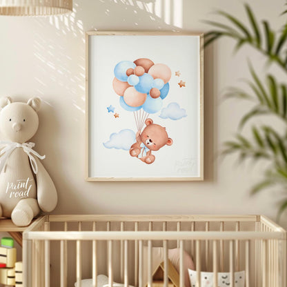 This delightful illustration captures the innocence and magic of childhood through a soft-toned sce… for nursery
