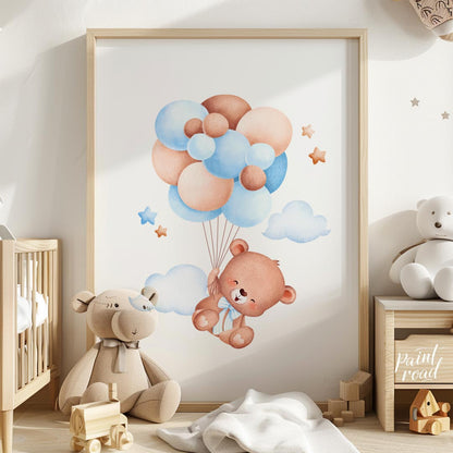 This delightful illustration captures the innocence and magic of childhood through a soft-toned sce… for nursery