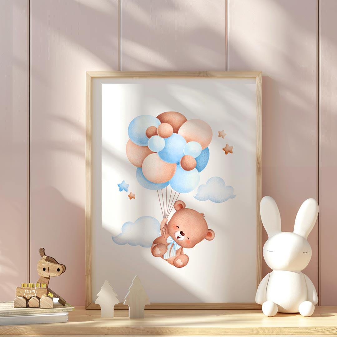 This delightful illustration captures the innocence and magic of childhood through a soft-toned sce… for nursery