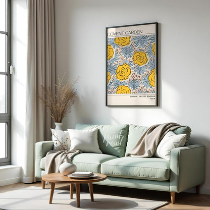 This charming art print captures the vibrant essence of a floral market, stylized with a contempora… for living room