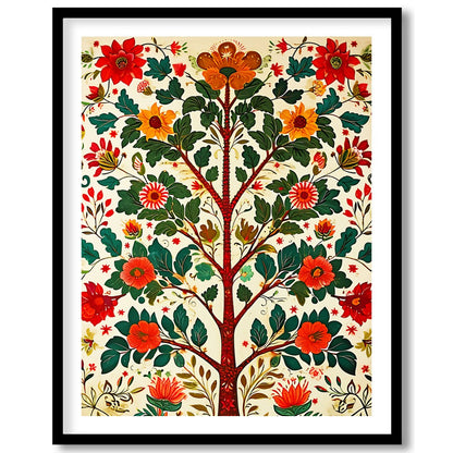 Elevate your space with the 'Floral Harmony: Tree of Life' canvas art, a vibrant fusion of nature for area