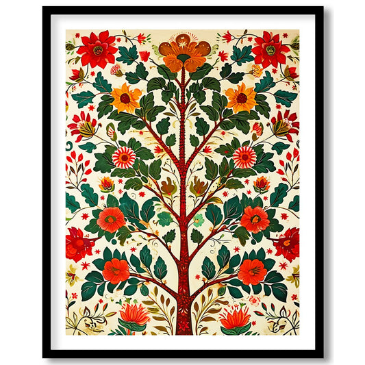 Elevate your space with the 'Floral Harmony: Tree of Life' canvas art, a vibrant fusion of nature for area