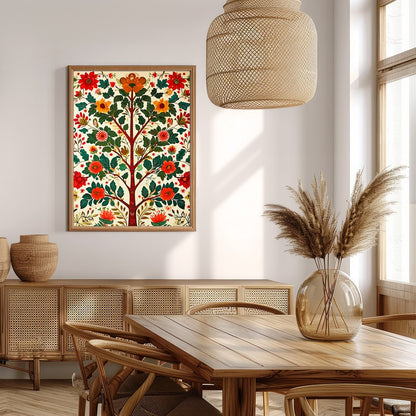 Elevate your space with the 'Floral Harmony: Tree of Life' canvas art, a vibrant fusion of nature for Extra Kitchen