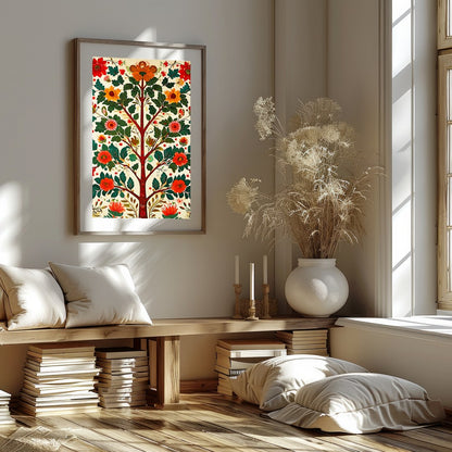 Elevate your space with the 'Floral Harmony: Tree of Life' canvas art, a vibrant fusion of nature for room