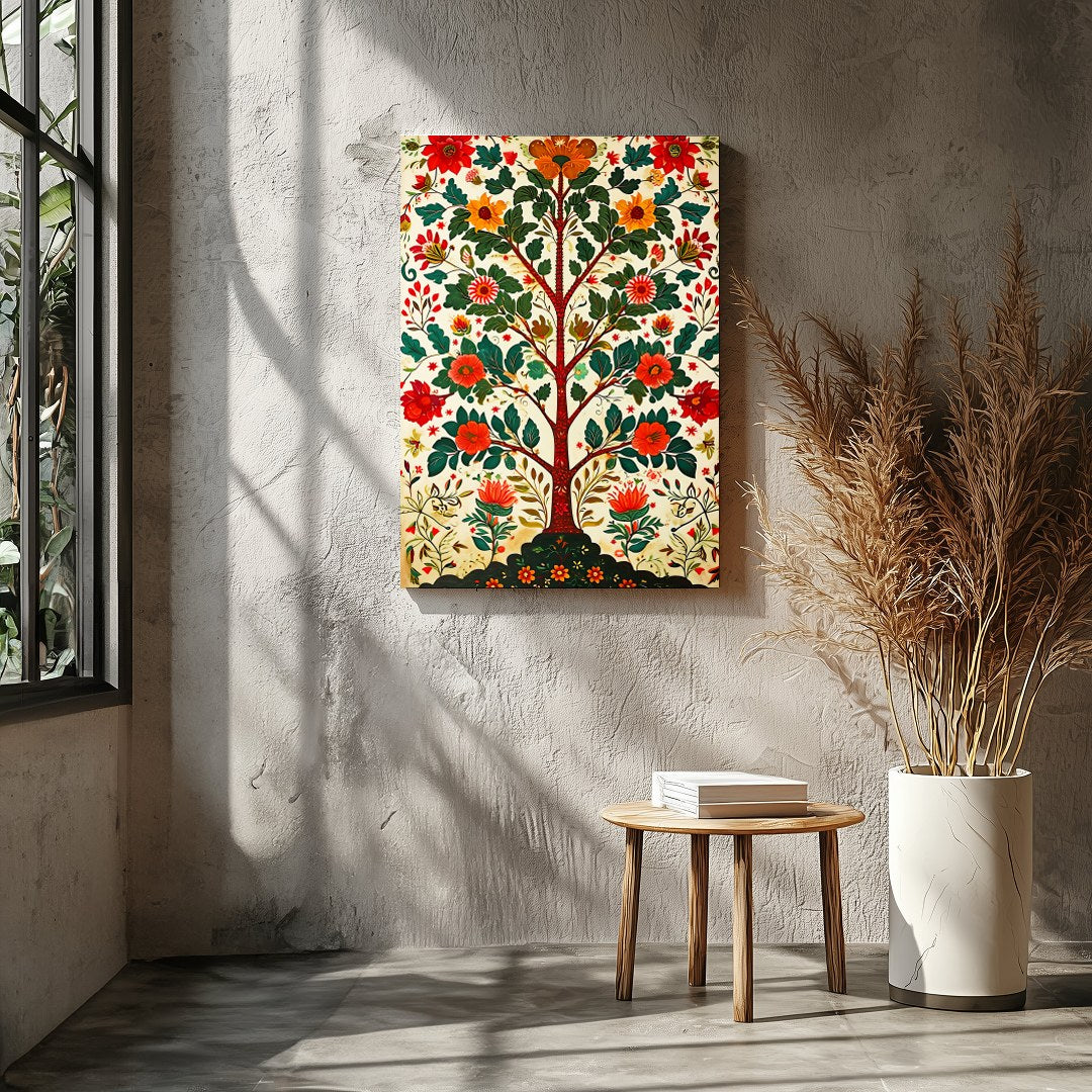 Elevate your space with this enchanting 'Tree of Life' artwork, featuring a vibrant tapestry of for Entrance