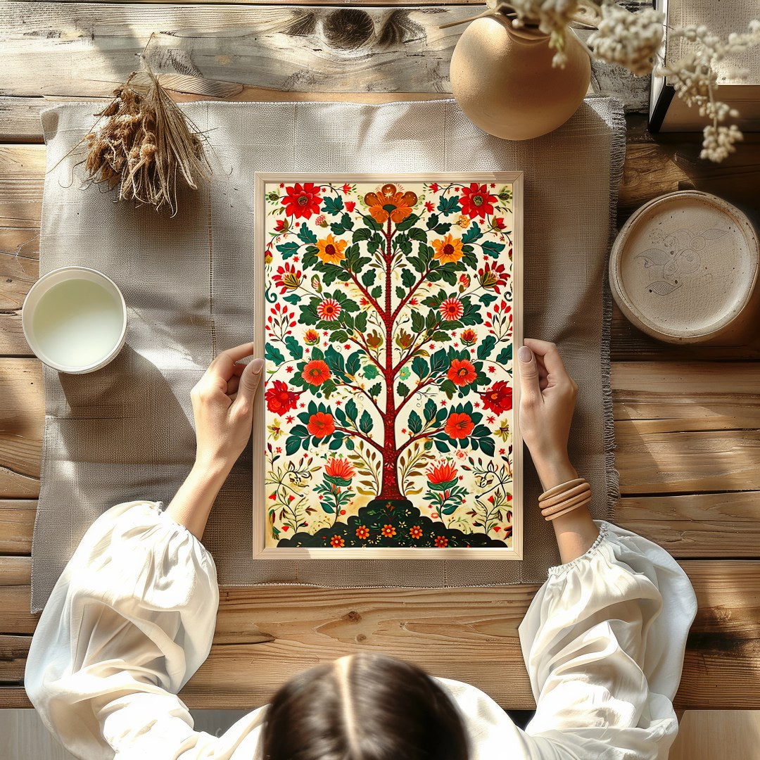 Elevate your space with this enchanting 'Tree of Life' artwork, featuring a vibrant tapestry of for Kitchen