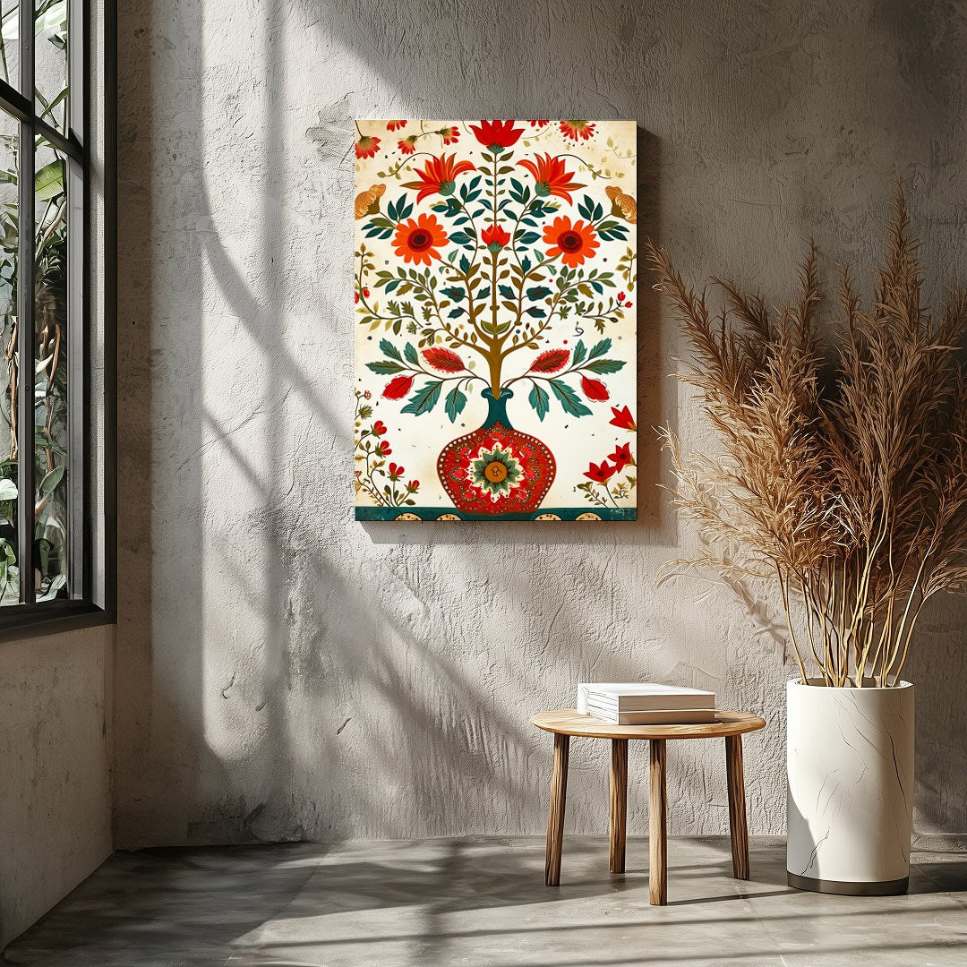 Immerse yourself in the breathtaking beauty of this 'Floral Harmony' wall art, showcasing a vibrant for Entrance