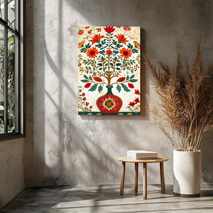 Immerse yourself in the breathtaking beauty of this 'Floral Harmony' wall art, showcasing a vibrant for Entrance