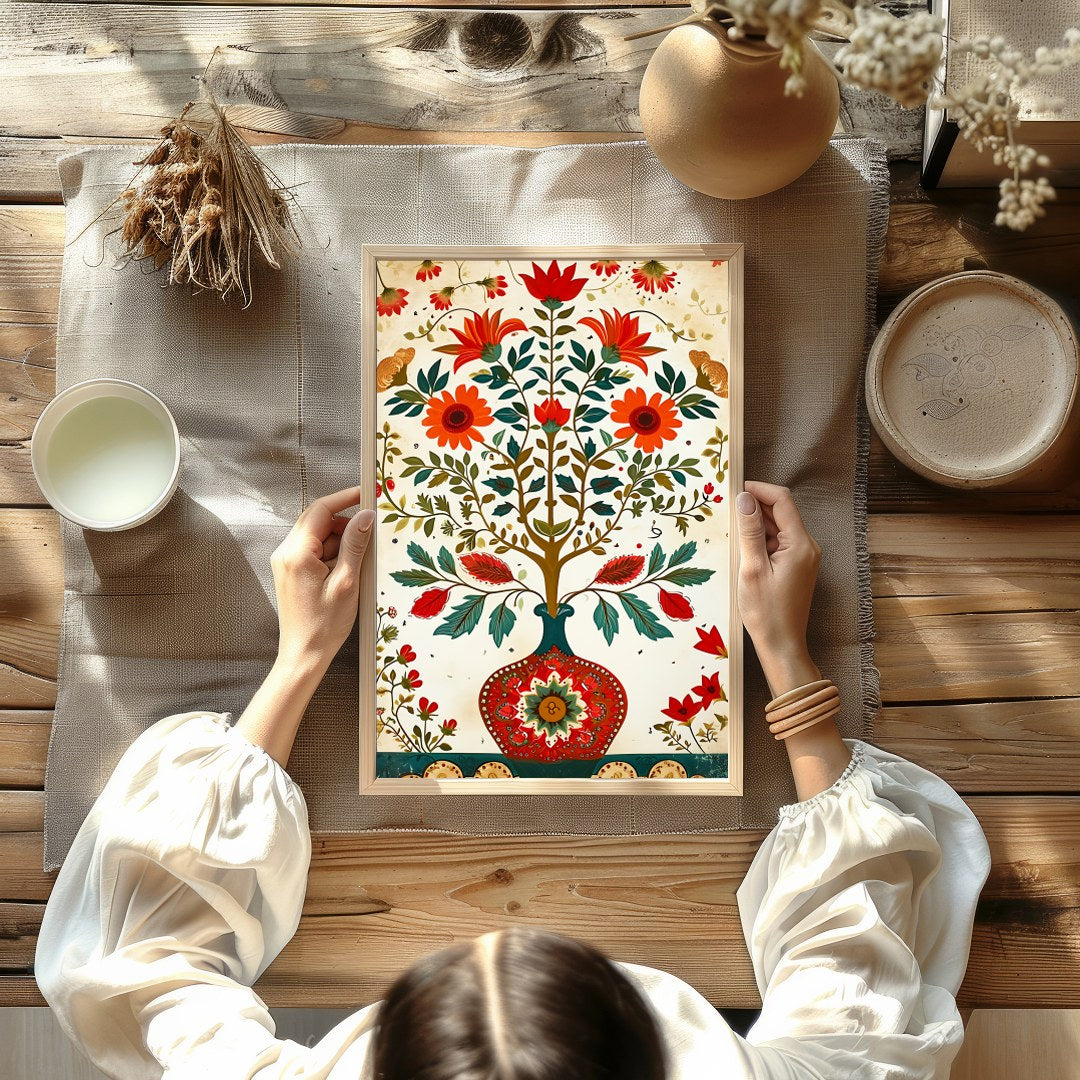 Immerse yourself in the breathtaking beauty of this 'Floral Harmony' wall art, showcasing a vibrant for Kitchen