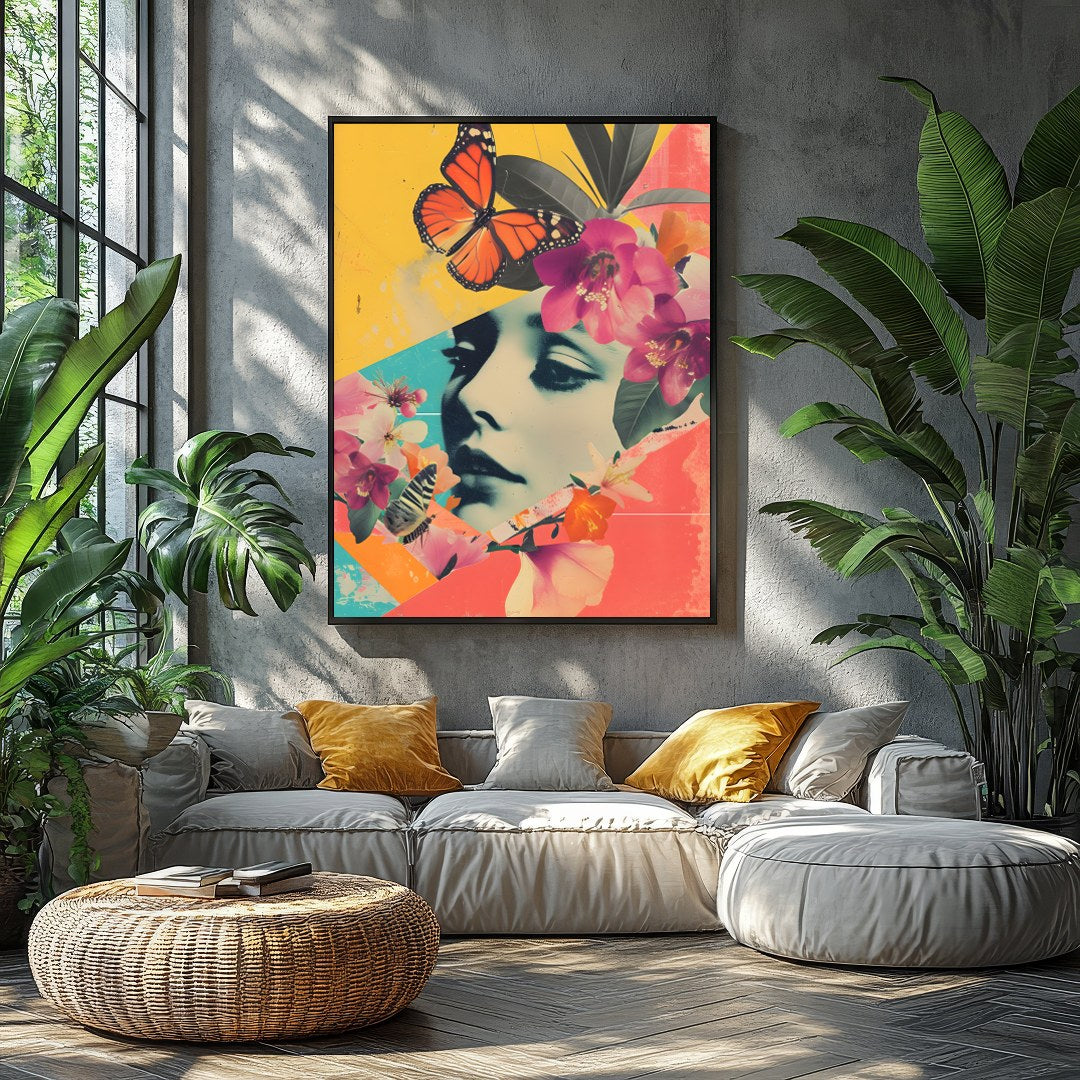 Immerse yourself in a vibrant blend of nature and surrealism with this captivating artwork. A for Balcony