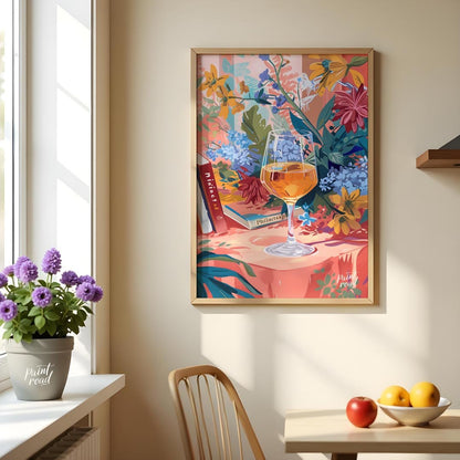 Floral Still Life with Wine Painting available online at Paintroad showing aesthetic alcohol and art