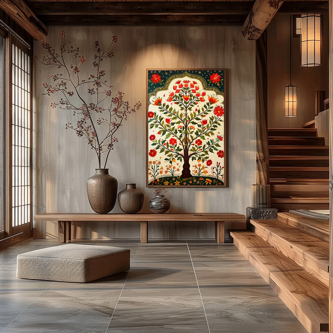 Celebrate nature's beauty with this vibrant depiction of a blossoming tree. Rich in detail, this for Hall