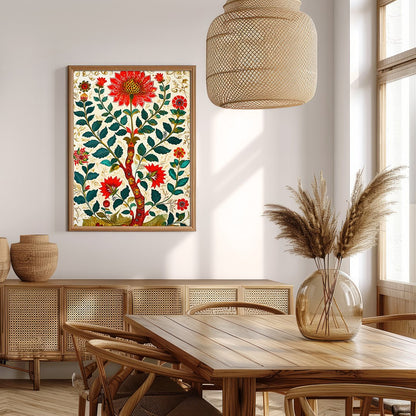 Transform your space with this vibrant floral masterpiece. Featuring intricate red flowers and lush for Extra Kitchen