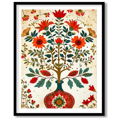 This captivating artwork features a harmonious display of swirling floral motifs in vivid colors. for lovely-house