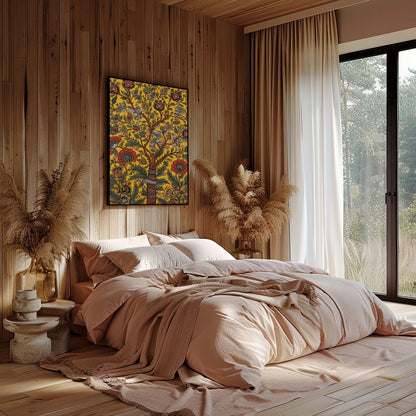 This vibrant piece captures the essence of nature's beauty with intricate floral patterns set for Bedroom