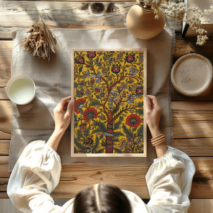 This vibrant piece captures the essence of nature's beauty with intricate floral patterns set for Kitchen