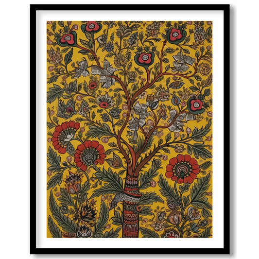 This vibrant piece captures the essence of nature's beauty with intricate floral patterns set for place