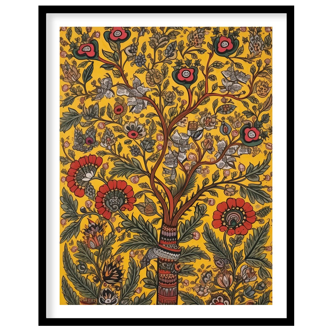 This vibrant piece captures the essence of nature's beauty with intricate floral patterns set for place