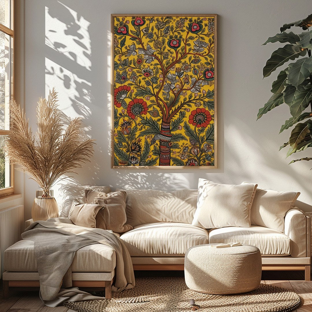 This vibrant piece captures the essence of nature's beauty with intricate floral patterns set for Sitting Area
