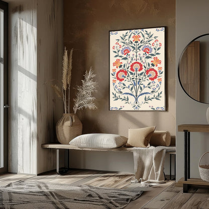 Immerse yourself in the exquisite beauty of 'Floral Symphony,' a stunning tapestry-inspired artwork for loft