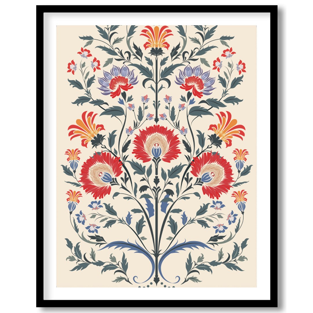 Immerse yourself in the exquisite beauty of 'Floral Symphony,' a stunning tapestry-inspired artwork for studio