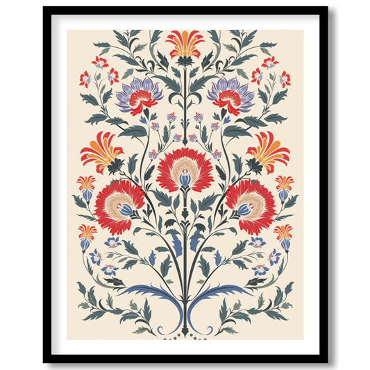 Immerse yourself in the exquisite beauty of 'Floral Symphony,' a stunning tapestry-inspired artwork for studio