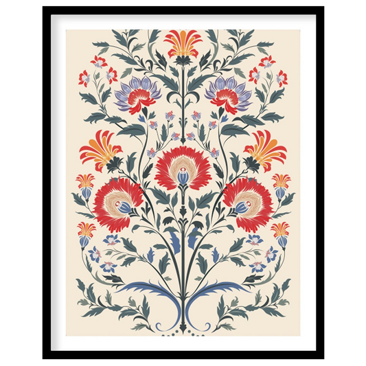 Immerse yourself in the exquisite beauty of 'Floral Symphony,' a stunning tapestry-inspired artwork for studio