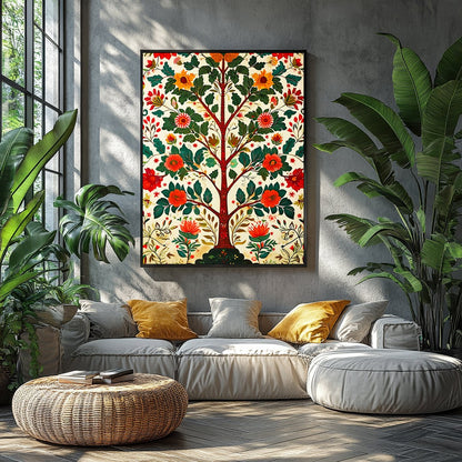 Elevate your space with this stunning floral artwork, featuring a lively explosion of colors and for Balcony