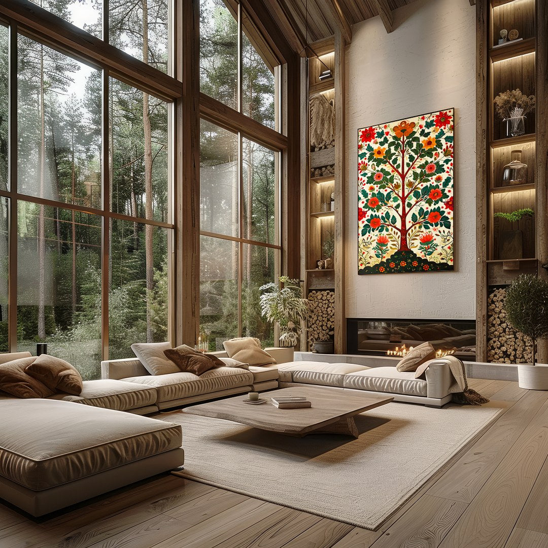 Elevate your space with this stunning floral artwork, featuring a lively explosion of colors and for Living Room
