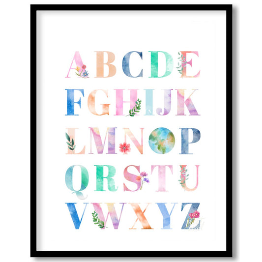 This exquisite poster displays the entire English alphabet, with each letter beautifully rendered i… for home