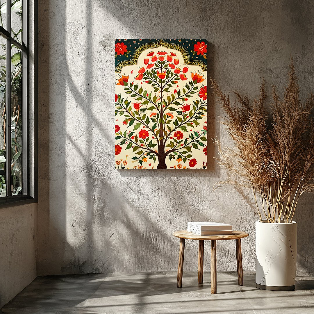 Experience the enchanting beauty of nature with this vibrant wall art piece. The intricate floral for Entrance