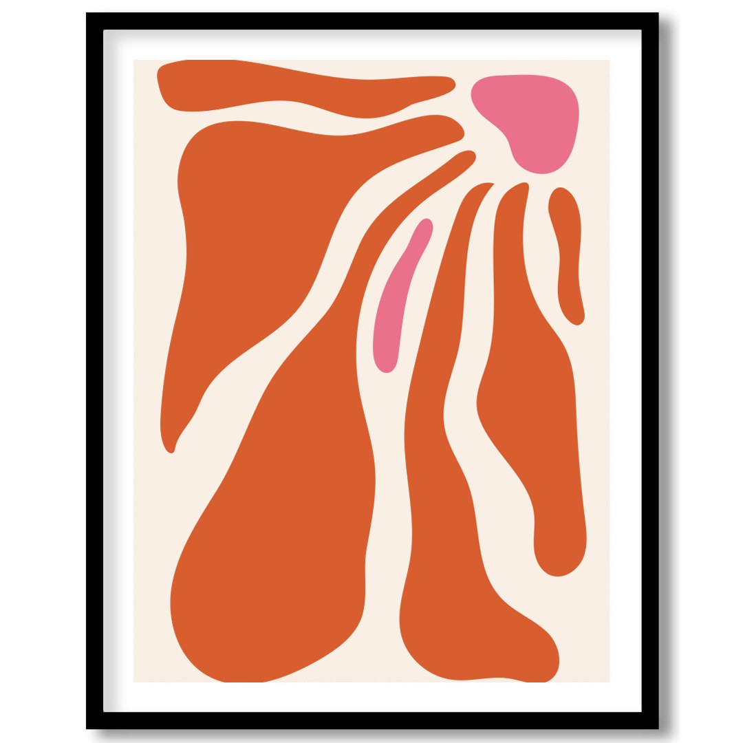 Enhance your space with this captivating abstract wall art, featuring fluid shapes in warm for decor