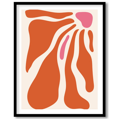 Enhance your space with this captivating abstract wall art, featuring fluid shapes in warm for decor