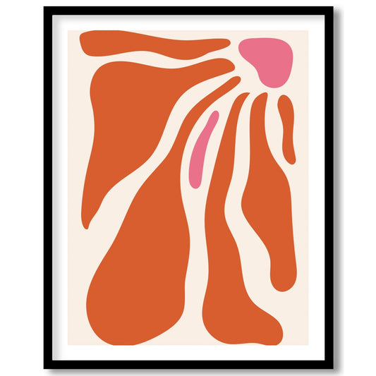 Enhance your space with this captivating abstract wall art, featuring fluid shapes in warm for decor