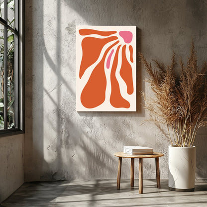 Enhance your space with this captivating abstract wall art, featuring fluid shapes in warm for Entrance