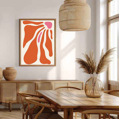 Enhance your space with this captivating abstract wall art, featuring fluid shapes in warm for Extra Kitchen