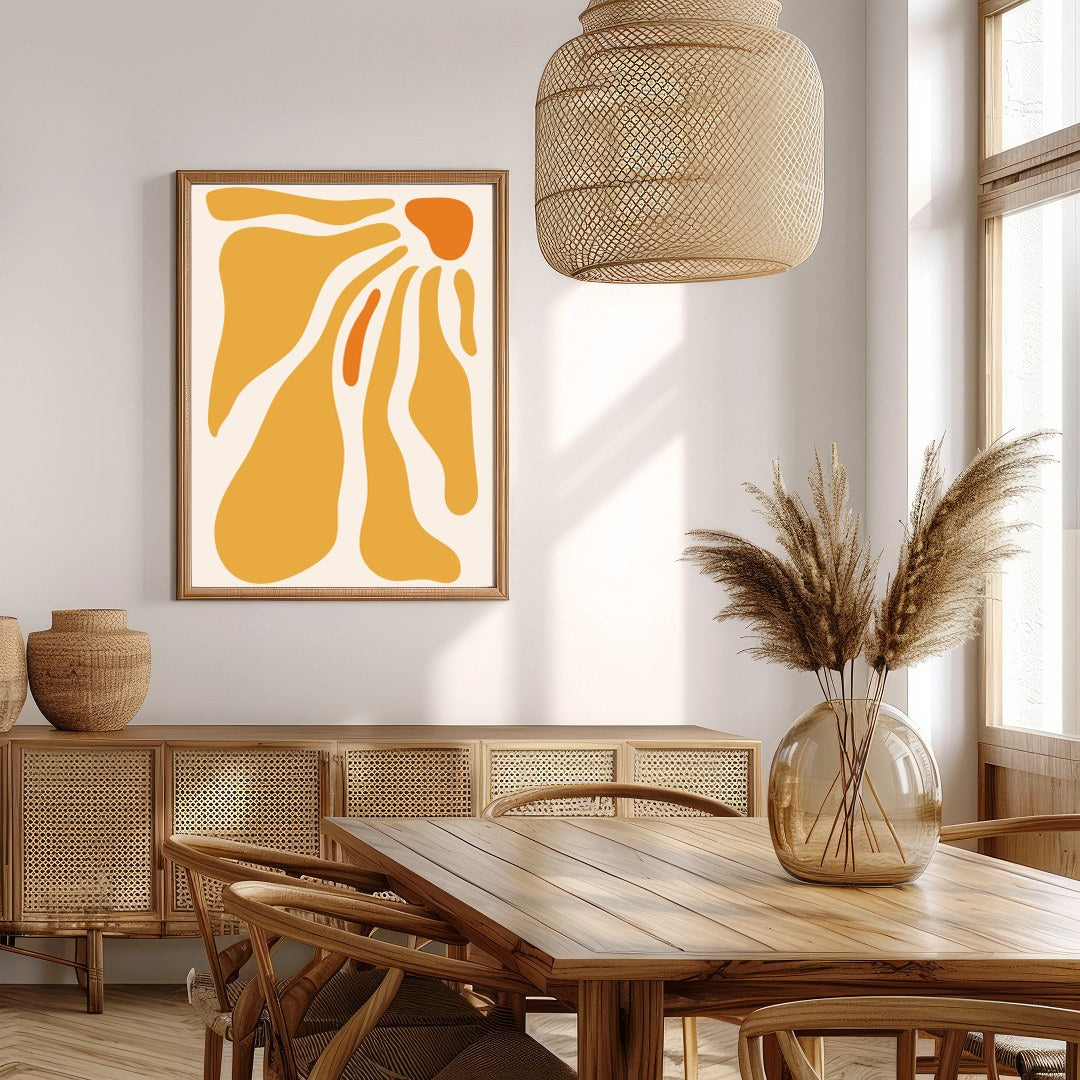 Experience the soothing harmony of flowing amber waves with this captivating abstract artwork. for Extra Kitchen