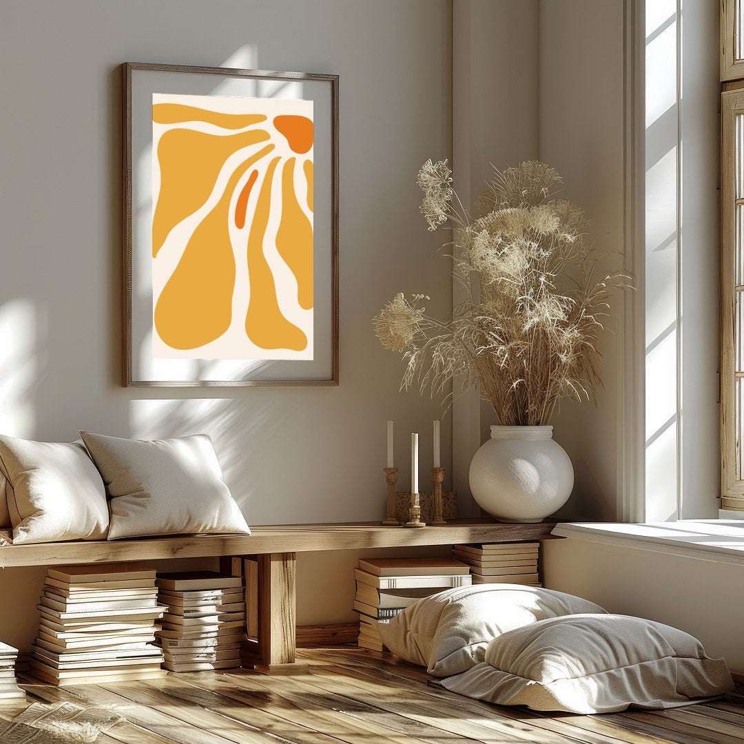 Experience the soothing harmony of flowing amber waves with this captivating abstract artwork. for house