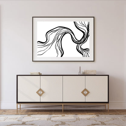Explore the elegance of abstraction with this dynamic black and white canvas art piece. The for Foyer