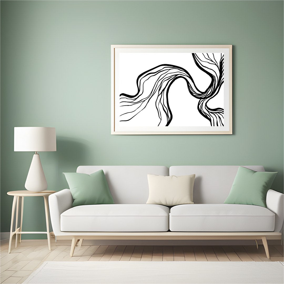 Explore the elegance of abstraction with this dynamic black and white canvas art piece. The for Hall