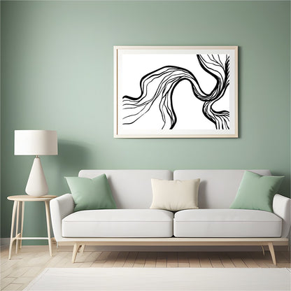 Explore the elegance of abstraction with this dynamic black and white canvas art piece. The for Hall
