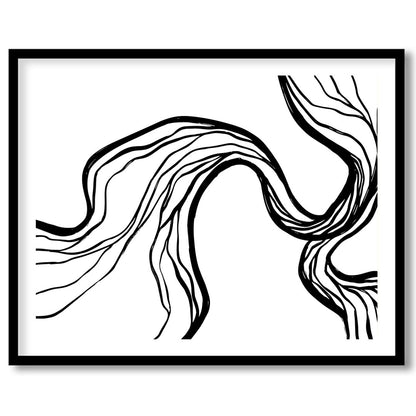 Explore the elegance of abstraction with this dynamic black and white canvas art piece. The for residence