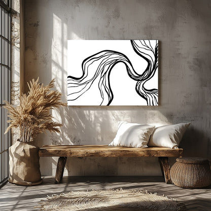 Explore the elegance of abstraction with this dynamic black and white canvas art piece. The for Veranda