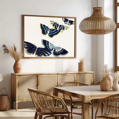 Elevate your space with this exquisite artwork featuring a harmonious group of blue and gold for Dining
