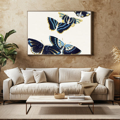 Elevate your space with this exquisite artwork featuring a harmonious group of blue and gold for Family Room