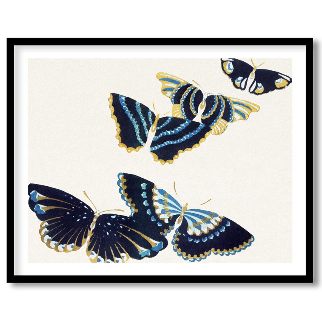 Elevate your space with this exquisite artwork featuring a harmonious group of blue and gold for place