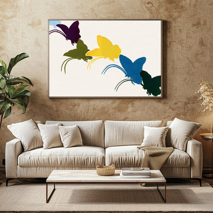 Capture the essence of transformation and freedom with this vibrant abstract artwork. Featuring a for Family Room