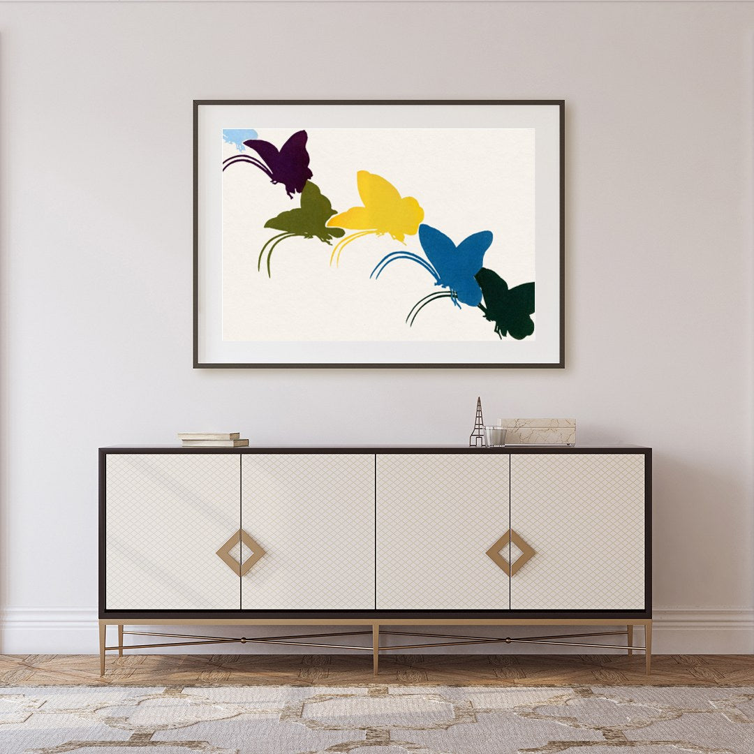 Capture the essence of transformation and freedom with this vibrant abstract artwork. Featuring a for Foyer